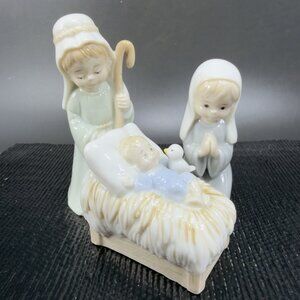George Good Mary Joseph Baby Jesus Holy Family Ceramic Figures Nativity Set VTG